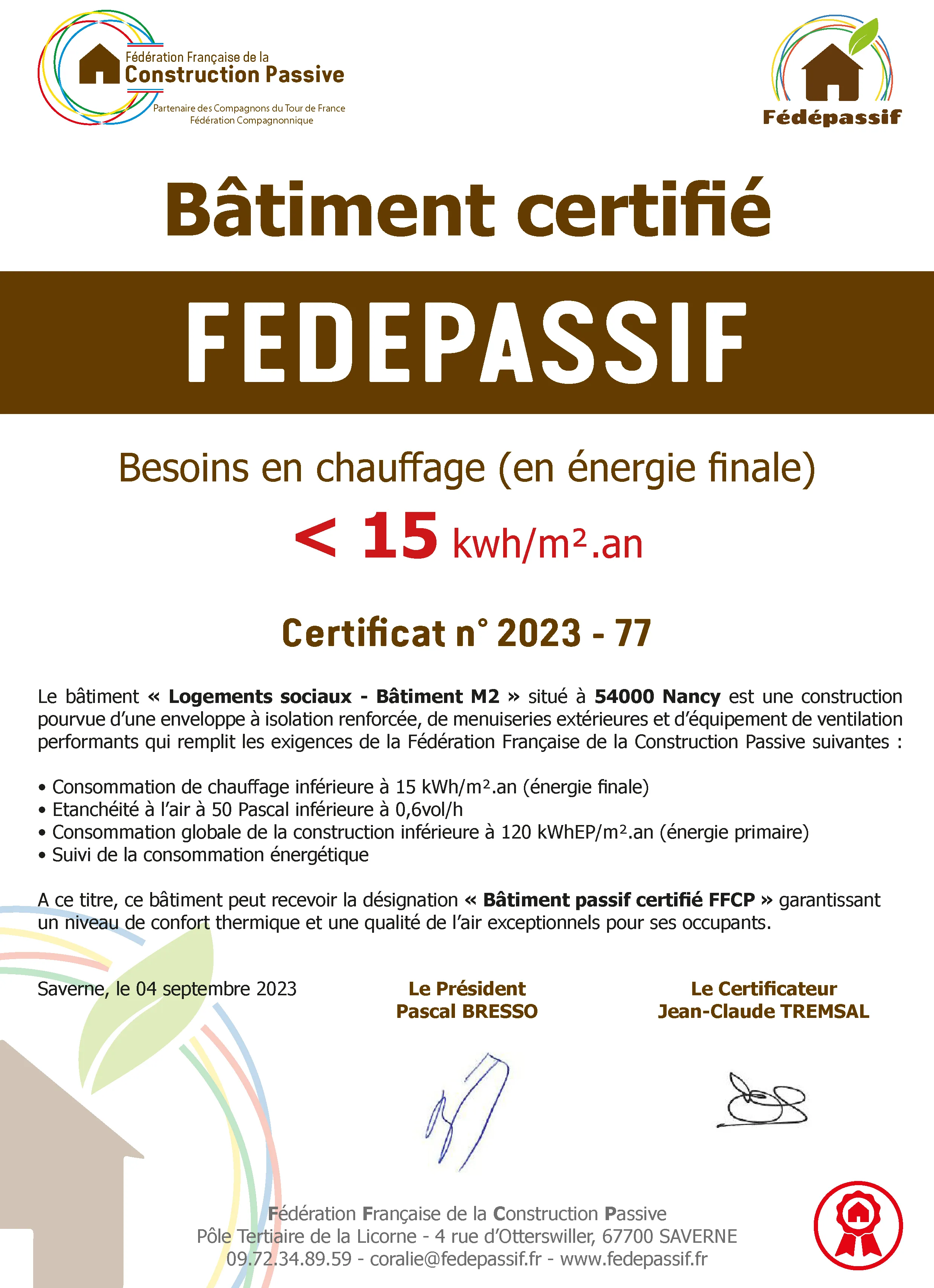 Certificat Batigère | FEHR Group