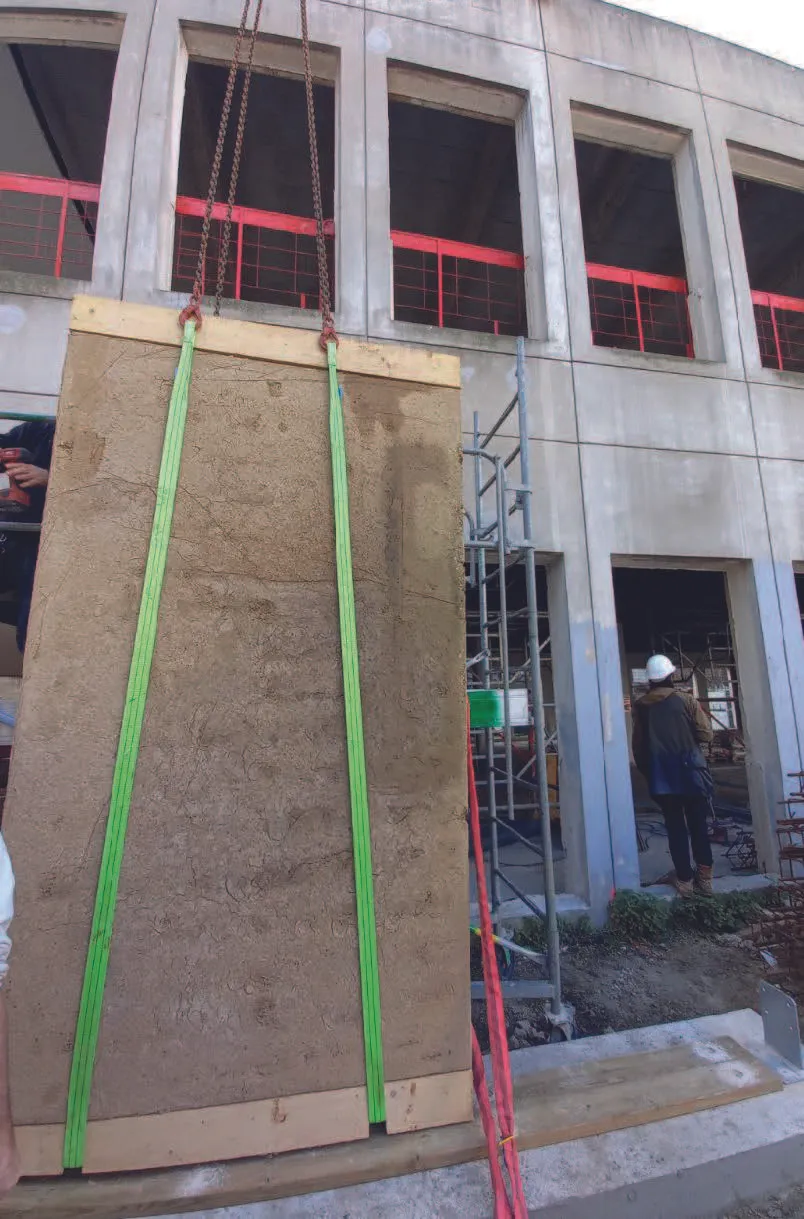 Functional drawing Poured earth concrete : Virtuous construction